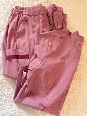 Winks heathered Mauve/Pink Medical Scrub set XLP and 2x